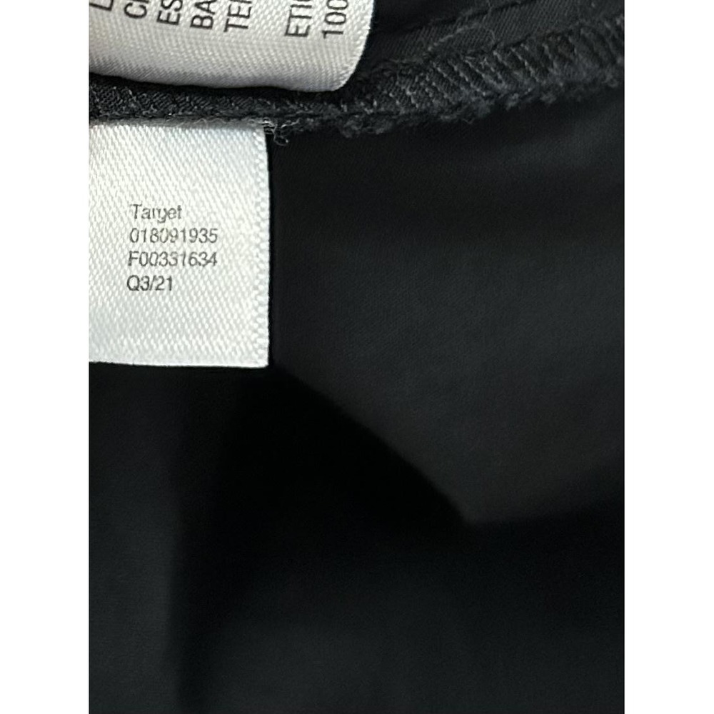 A New Day Dress Womens L Black Square Neck Smocked Midi Sundress Pockets Cotton - Picture 15 of 15